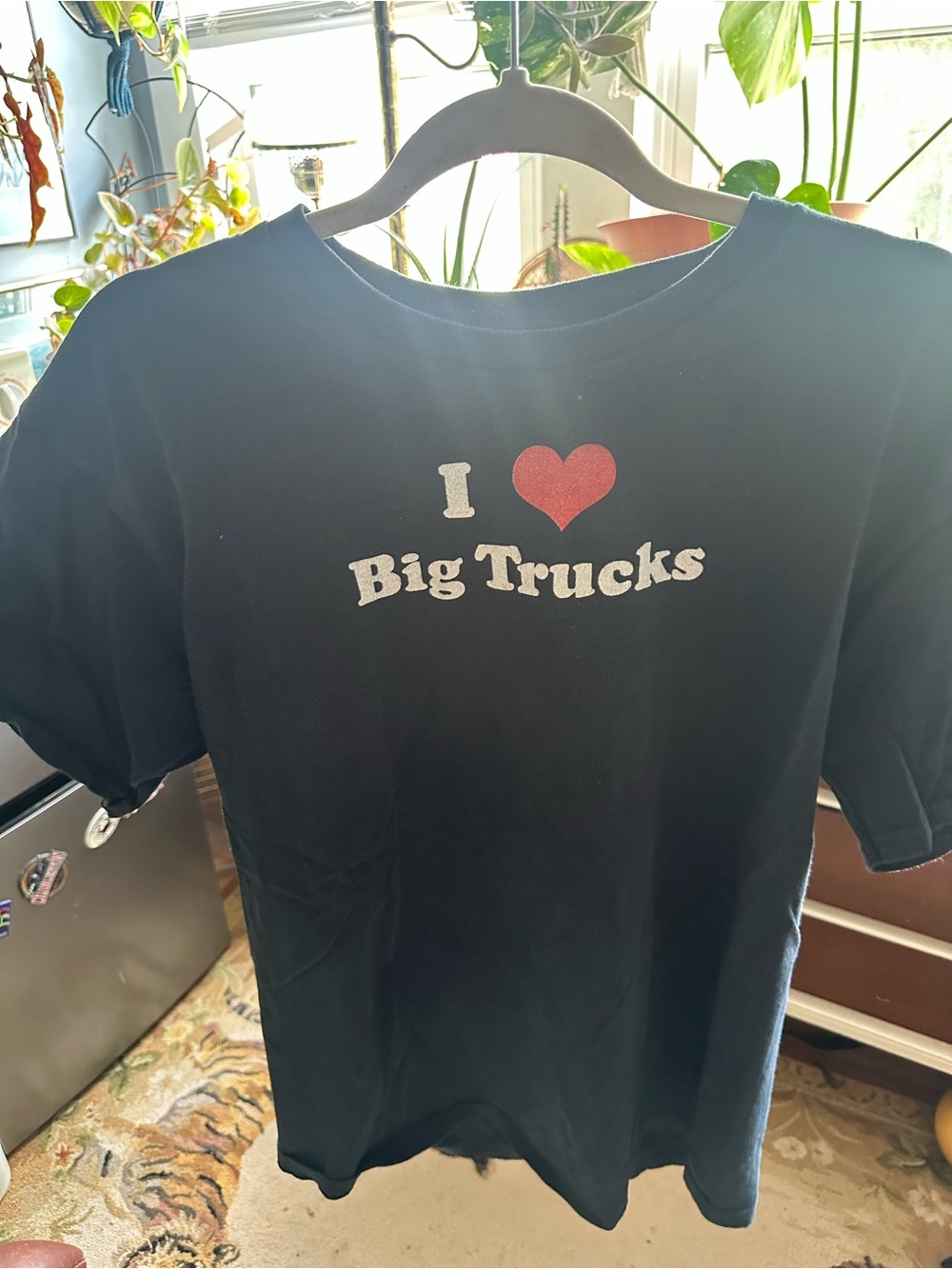 Fruit of the Loom Black Tee with I ♥ Big Trucks Graphic